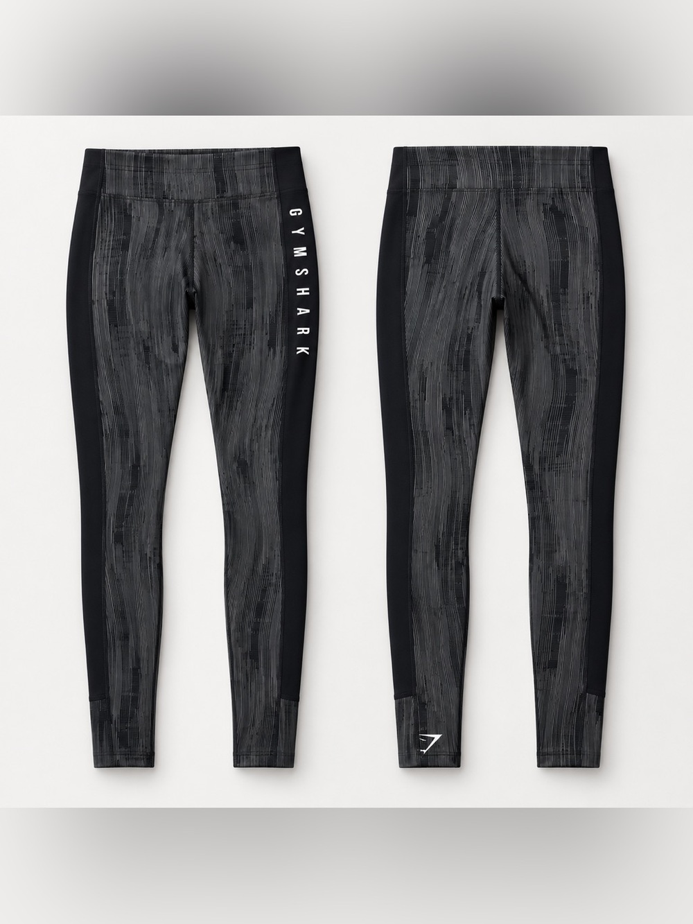 Gymshark Black Marled High-Waist Leggings with Side Panels